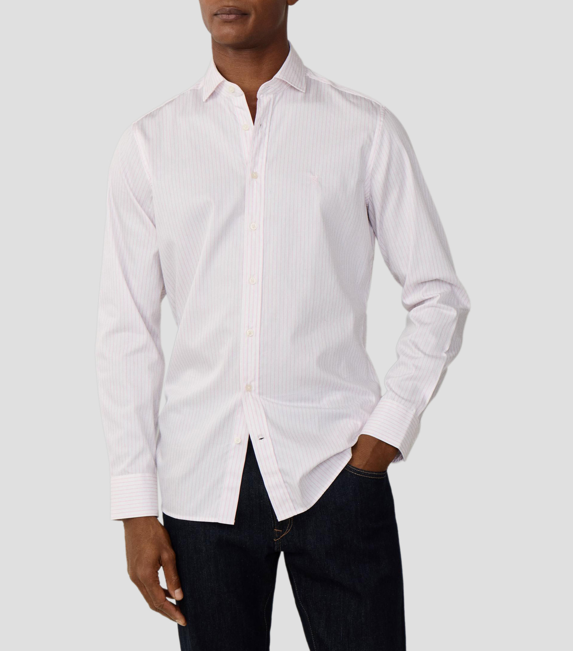 Camisa de rayas con manga larga Hombre